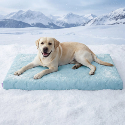Bedsure Washable Cooling Mat for Dogs - Q-MAX>0.4 Non-Slip Summer Crate Bed for Large Dogs, No Gel or Electricity Required