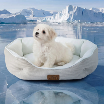 Bedsure Washable Cooling Mat for Dogs - Q-MAX>0.4 Non-Slip Summer Crate Bed for Large Dogs, No Gel or Electricity Required